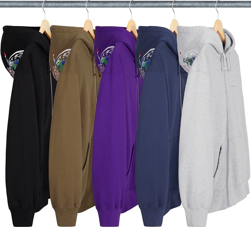 Globe Zip Up Hooded Sweatshirt